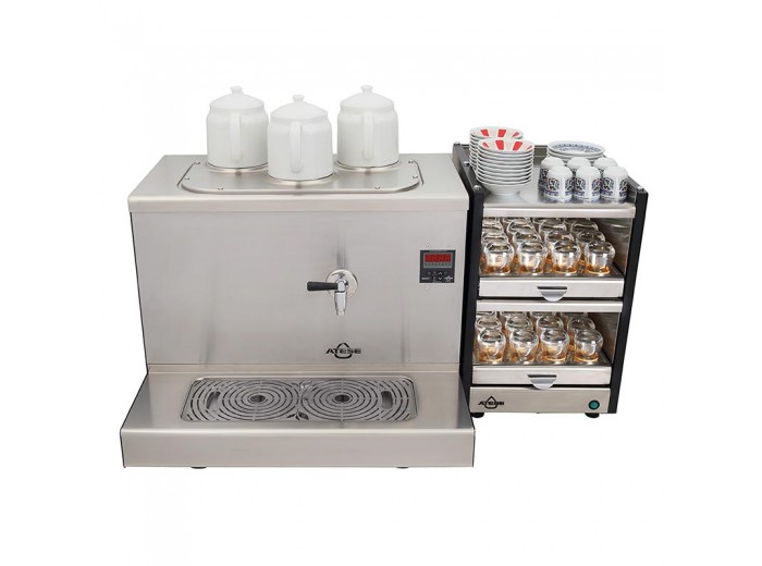 Ateşe Cappadocia Dijital 3 Demlikli Çay Kazanı, 30 L, Elektrikli, Inox Ateşe Cappadocia Dijital 3 Demlikli Çay Kazanı, 30 L, Elektrikli, Inox
