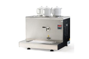 Ateşe Cappadocia Dijital 3 Demlikli Çay Kazanı, 30 L, Gaz+Elektrikli, Inox