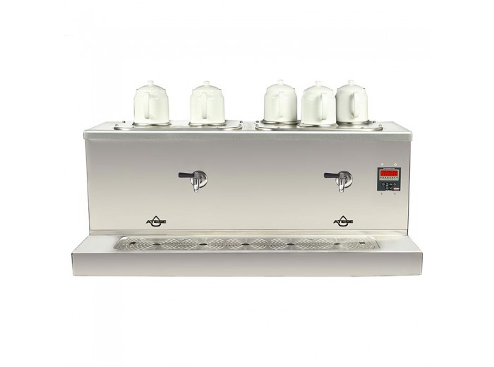 Ateşe Cappadocia Dijital 5 Demlikli Çay Kazanı, 30+30 L, Elektrikli, Inox Ateşe Cappadocia Dijital 5 Demlikli Çay Kazanı, 30+30 L, Elektrikli, Inox
