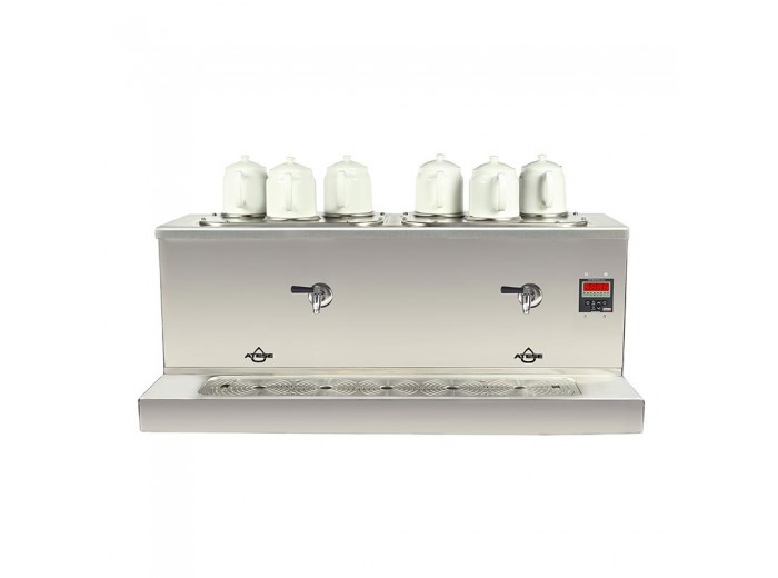 Ateşe Cappadocia Dijital 6 Demlikli Çay Kazanı, 30+30 L, Gaz+Elektrikli, Inox Ateşe Cappadocia Dijital 6 Demlikli Çay Kazanı, 30+30 L, Gaz+Elektrikli, Inox
