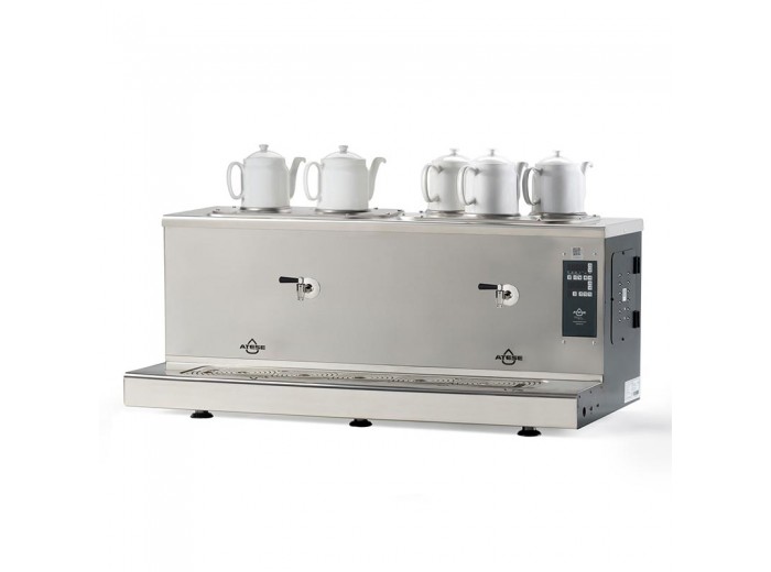 Ateşe Cappadocia Smart Plus 5 Demlikli Çay Kazanı, 30+30 L, Gaz+Elektrikli, Inox Ateşe Cappadocia Smart Plus 5 Demlikli Çay Kazanı, 30+30 L, Gaz+Elektrikli, Inox