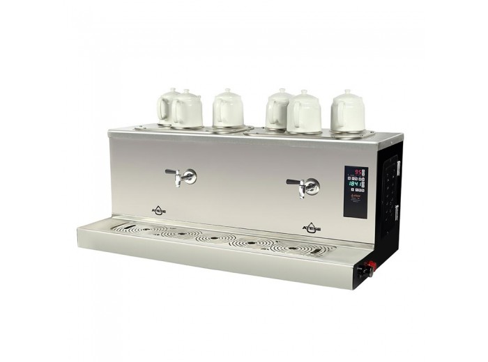 Ateşe Cappadocia Smart Plus 6 Demlikli Çay Kazanı, 30+30 L, Gaz+Elektrikli, Statik Boyalı Ateşe Cappadocia Smart Plus 6 Demlikli Çay Kazanı, 30+30 L, Gaz+Elektrikli, Statik Boyalı