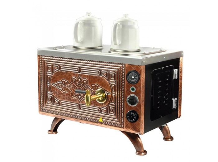 Ateşe Efes Analog 2 Demlikli Retro Çay Kazanı, Elektrikli Ateşe Efes Analog 2 Demlikli Retro Çay Kazanı, Elektrikli
