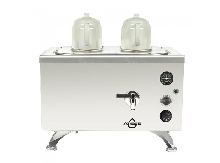 Ateşe Efes Analog 2 Demlikli Çay Kazanı, Elektrikli, Inox Ateşe Efes Analog 2 Demlikli Çay Kazanı, Elektrikli, Inox