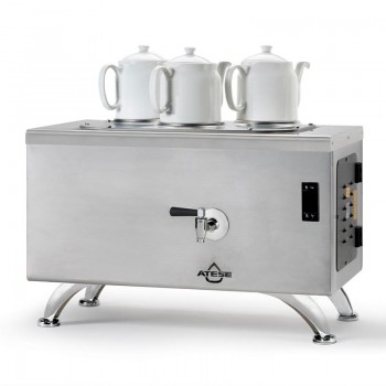 Ateşe Efes Dijital 3 Demlikli Çay Kazanı, Elektrikli, Inox