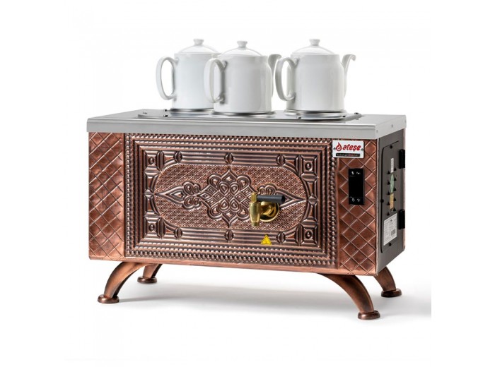 Ateşe Efes Dijital 3 Demlikli Çay Kazanı, Elektrikli, Retro Ateşe Efes Dijital 3 Demlikli Çay Kazanı, Elektrikli, Retro