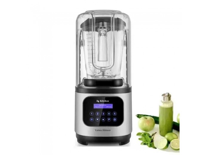 By Kitchen Vortex Silencer Gürültü Önleyici Kapaklı Dijital Bar Blender, 2 L, 1800 W, Gri By Kitchen Vortex Silencer Gürültü Önleyici Kapaklı Dijital Bar Blender, 2 L, 1800 W, Gri
