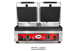 GMG KG 5530 DEG Tost Makinesi Alt Yüzey Yarı Oluk, Üst Yüzey Oluklu, 52x24 cm