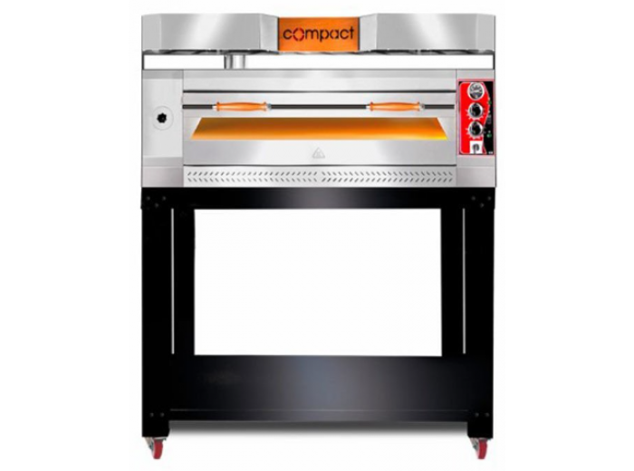 GMG Compact S Serisi Tek katlı Taş Tabanlı Pizza Fırını, Alt Tezgahlı Ø 30 cm (6) Adet Tepsi Kapasiteli