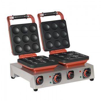 Omake  Balls İkili Waffle Makinesi, 64 mm, Elektrikli