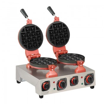 Omake Special Model İkili Yuvarlak Waffle Makinesi, Elektrikli