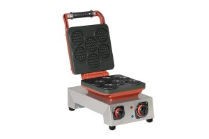 Omake  Zamanlayıcılı Yuvarlak Mini Belçika Tekli Waffle Makinesi, Elektrikli