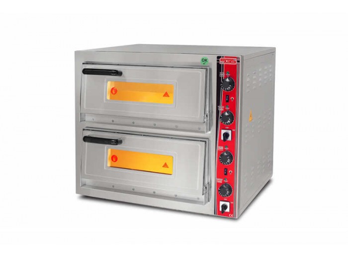 SGS Pizza Fırını, 2 Katlı, 25cm x 4+4 Pizza Kapasiteli, Elektrikli, 52x52cm, PO 5252 DE SGS Pizza Fırını, 2 Katlı, 25cm x 4+4 Pizza Kapasiteli, Elektrikli, 52x52cm, PO 5252 DE