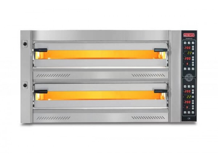 SGS PZ-10575-DE Profesyonel Pizza Fırını, 12 Adet Tava Kapasiteli, Üstten Açılmalı Kapak, Çift Katlı, 16000 W SGS PZ-10575-DE Profesyonel Pizza Fırını, 12 Adet Tava Kapasiteli, Üstten Açılmalı Kapak, Çift Katlı, 16000 W