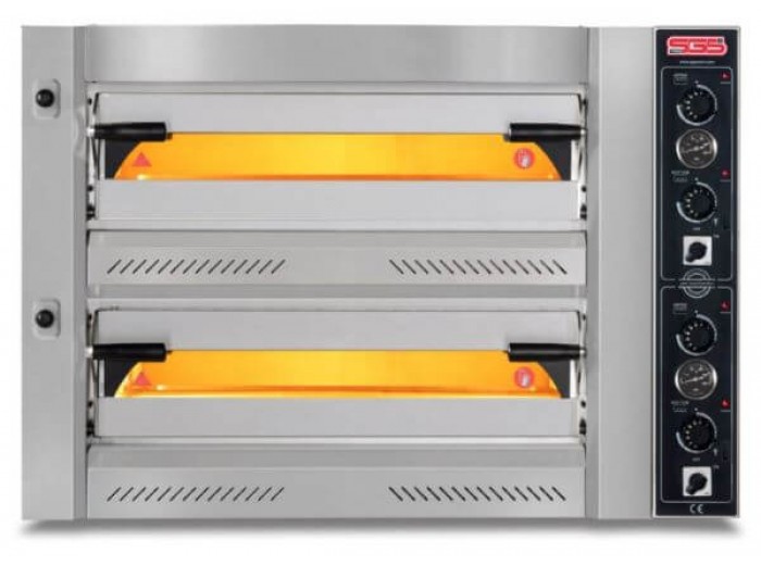 SGS PZ-7575-DE Profesyonel Pizza Fırını, 8 Adet Tava Kapasiteli, Çift Katlı, 12000 W SGS PZ-7575-DE Profesyonel Pizza Fırını, 8 Adet Tava Kapasiteli, Çift Katlı, 12000 W