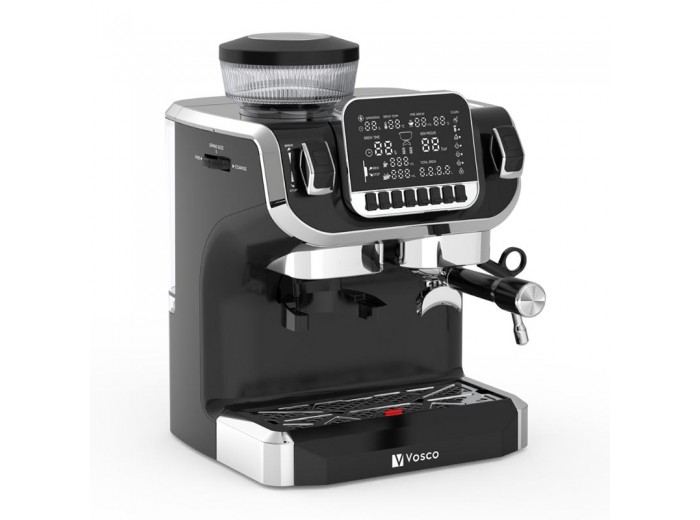 Vosco VST-520ECS Öğütücülü Barista Espresso Kahve Makinesi, 1 Gruplu, Siyah Vosco VST-520ECS Öğütücülü Barista Espresso Kahve Makinesi, 1 Gruplu, Siyah