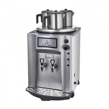 Remta DE10P Premium Jumbo Çay Makinesi, 3 Demlikli,Gri