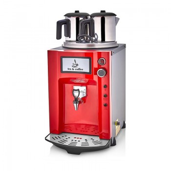 Remta DE12P Premium Jumbo Çay Makinesi, 2 Demlikli,Kırmızı