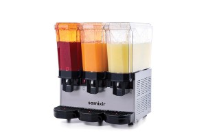 Samixir SLUSH36 Allure Triple Ice Slush Granita Milkshake ve Soğuk Meyve Suyu Dispenseri, 12+12+12 L, Inox