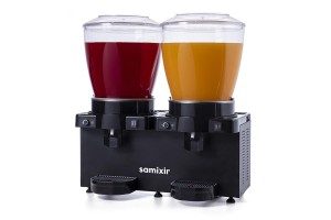 Samixir MM44.AB Panaromik Analog Twin Soğuk İçecek Dispenseri, 22+22 L, Karıştırıcılı, Siyah