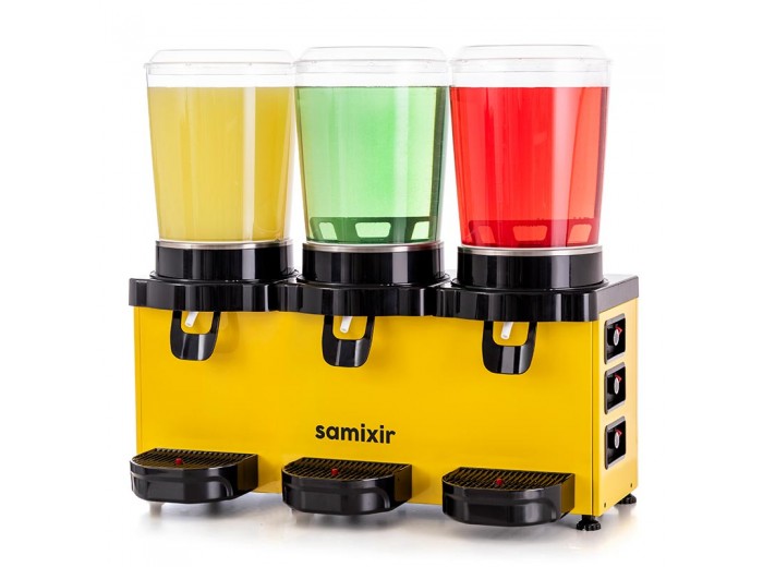 Samixir MMM30 Panaromik Triple Soğuk İçecek Dispenseri, 10 L+10 L+10 L, Sarı Samixir MMM30 Panaromik Triple Soğuk İçecek Dispenseri, 10 L+10 L+10 L, Sarı