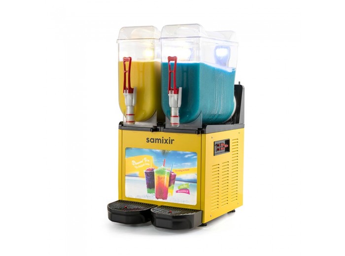 Samixir SLUSH24 Allure Twin Ice Slush Granita Milkshake Meyve Suyu Dispenseri, 12+12 L, Sarı Samixir SLUSH24 Allure Twin Ice Slush Granita Milkshake Meyve Suyu Dispenseri, 12+12 L, Sarı