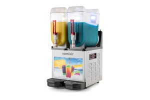 Samixir SLUSH24 Allure Twin Ice Slush Granita Milkshake ve Soğuk Meyve Suyu Dispenseri, 12+12 L, Inox