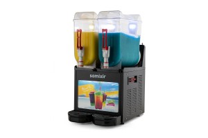Samixir SLUSH24 Allure Twin Ice Slush Granita Milkshake ve Soğuk Meyve Suyu Dispenseri, 12+12 L, Siyah