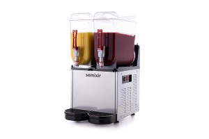 Samixir SLUSH24 Twin Ice Slush Granita Milkshake ve Soğuk Meyve Suyu Dispenseri, 12+12 L, Inox