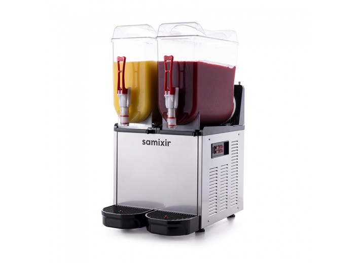 Samixir SLUSH24 Twin Ice Slush Granita Milkshake ve Soğuk Meyve Suyu Dispenseri, 12+12 L, Inox Samixir SLUSH24 Twin Ice Slush Granita Milkshake ve Soğuk Meyve Suyu Dispenseri, 12+12 L, Inox
