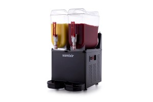Samixir SLUSH24 Twin Ice Slush Granita Milkshake ve Soğuk Meyve Suyu Dispenseri, 12+12 L, Siyah