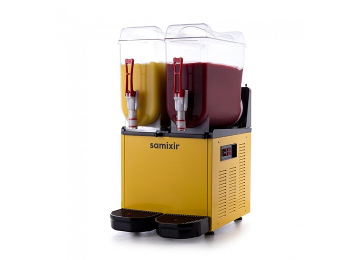 Samixir SLUSH24.Y Ice Slush Twin Milkshake Meyve Suyu Dispenseri, 12+12 L, Sarı Samixir SLUSH24.Y Ice Slush Twin Milkshake Meyve Suyu Dispenseri, 12+12 L, Sarı