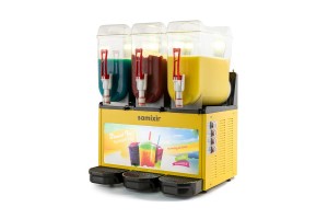 Samixir SLUSH36 Allure Triple Ice Slush Granita Milkshake ve Soğuk Meyve Suyu Dispenseri, 12+12+12 L, Sarı