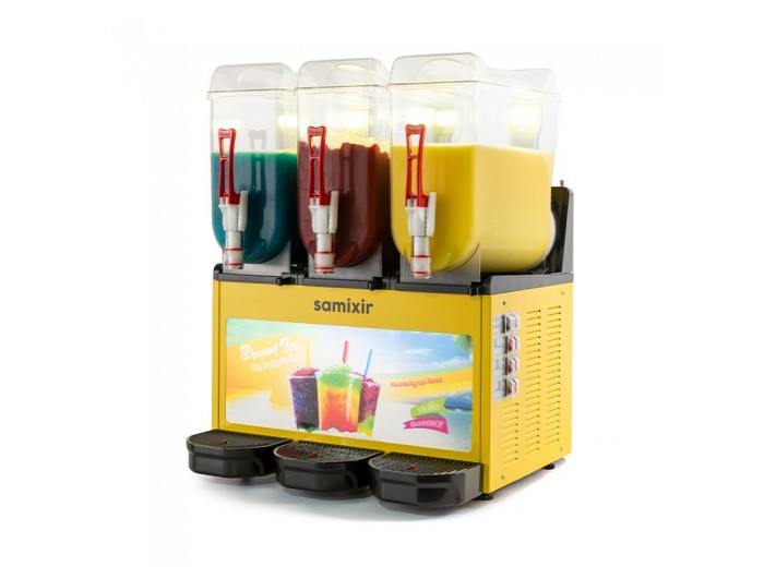 Samixir SLUSH36 Allure Triple Ice Slush Granita Milkshake ve Soğuk Meyve Suyu Dispenseri, 12+12+12 L, Sarı Samixir SLUSH36 Allure Triple Ice Slush Granita Milkshake ve Soğuk Meyve Suyu Dispenseri, 12+12+12 L, Sarı