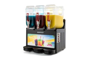 Samixir SLUSH36 Allure Triple Ice Slush Granita Milkshake ve Soğuk Meyve Suyu Dispenseri, 12+12+12 L, Siyah