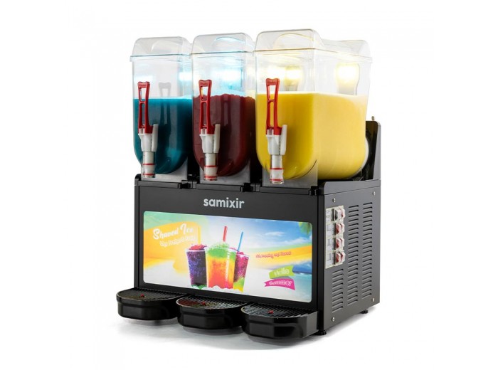 Samixir SLUSH36 Allure Triple Ice Slush Granita Milkshake ve Soğuk Meyve Suyu Dispenseri, 12+12+12 L, Siyah Samixir SLUSH36 Allure Triple Ice Slush Granita Milkshake ve Soğuk Meyve Suyu Dispenseri, 12+12+12 L, Siyah