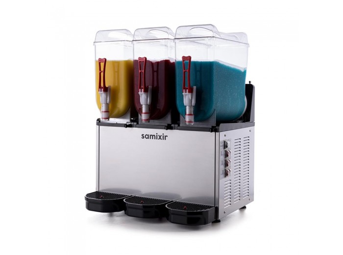 Samixir SLUSH36 Triple Ice Slush Granita Milkshake ve Soğuk Meyve Suyu Dispenseri, 12+12+12 L, Inox Samixir SLUSH36 Triple Ice Slush Granita Milkshake ve Soğuk Meyve Suyu Dispenseri, 12+12+12 L, Inox