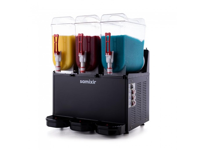 Samixir SLUSH36 Triple Ice Slush Granita Milkshake ve Soğuk Meyve Suyu Dispenseri, 12+12+12 L, Siyah Samixir SLUSH36 Triple Ice Slush Granita Milkshake ve Soğuk Meyve Suyu Dispenseri, 12+12+12 L, Siyah