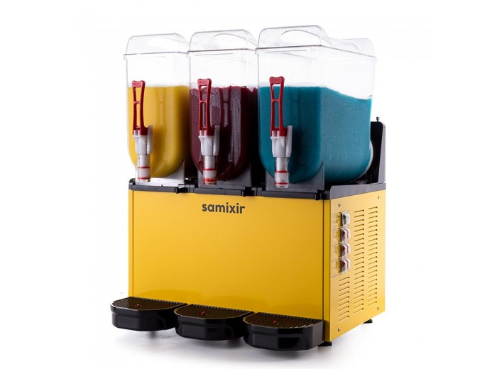 Samixir SLUSH36.Y Ice Slush Triple Milkshake Meyve Suyu Dispenseri, 12+12+12 L, Sarı Samixir SLUSH36.Y Ice Slush Triple Milkshake Meyve Suyu Dispenseri, 12+12+12 L, Sarı