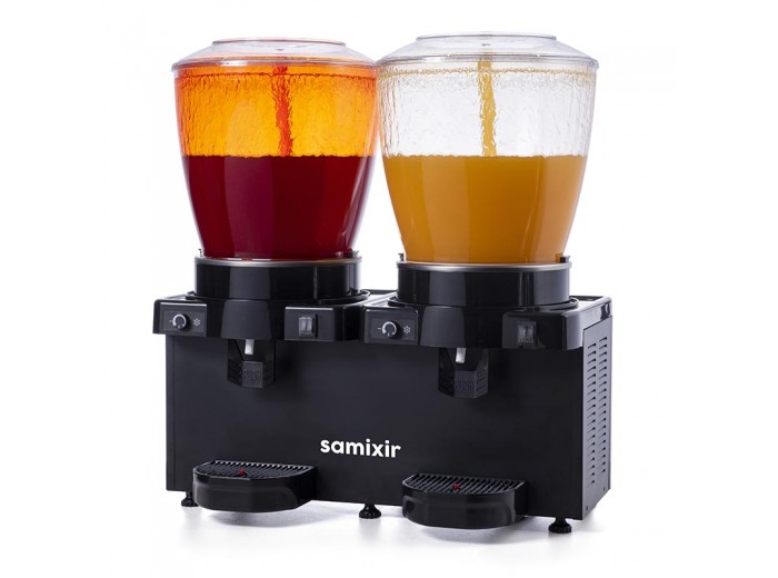 Samixir SS44 Panaromik Analog Twin Soğuk İçecek Dispenseri, 22+22 L, Fıskiyeli, Siyah Samixir SS44 Panaromik Analog Twin Soğuk İçecek Dispenseri, 22+22 L, Fıskiyeli, Siyah