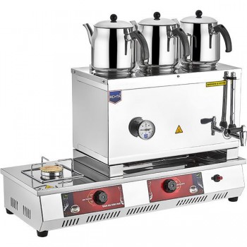 Remta N13 55 Model Kahveci Takımlı Çay Kazanı, 3 Demlikli, 33 L, Doğalgazlı
