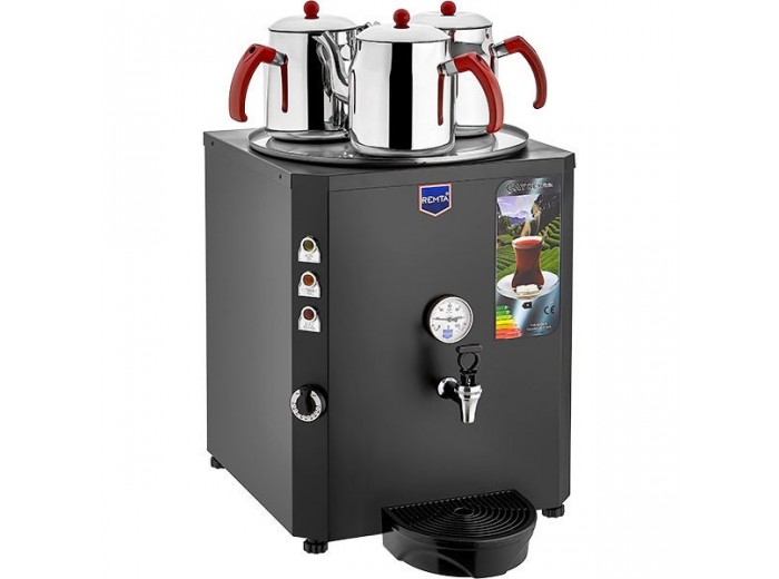 Remta DE10 Jumbo Çay Makinesi, 3 Demlikli, Siyah Remta DE10 Jumbo Çay Makinesi, 3 Demlikli, Siyah